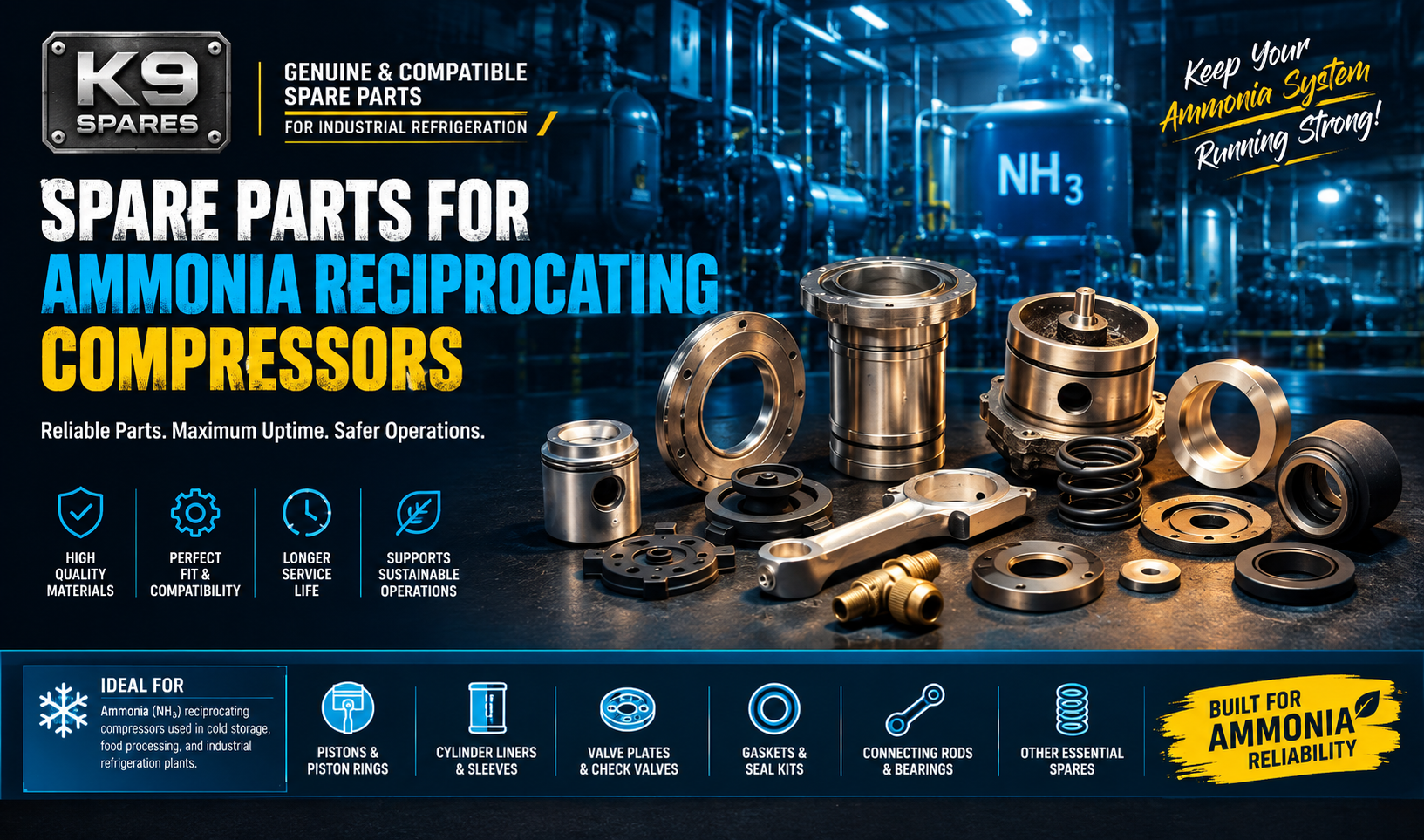 AMONIA RECIPROCATING COMPRESSOR SPARES